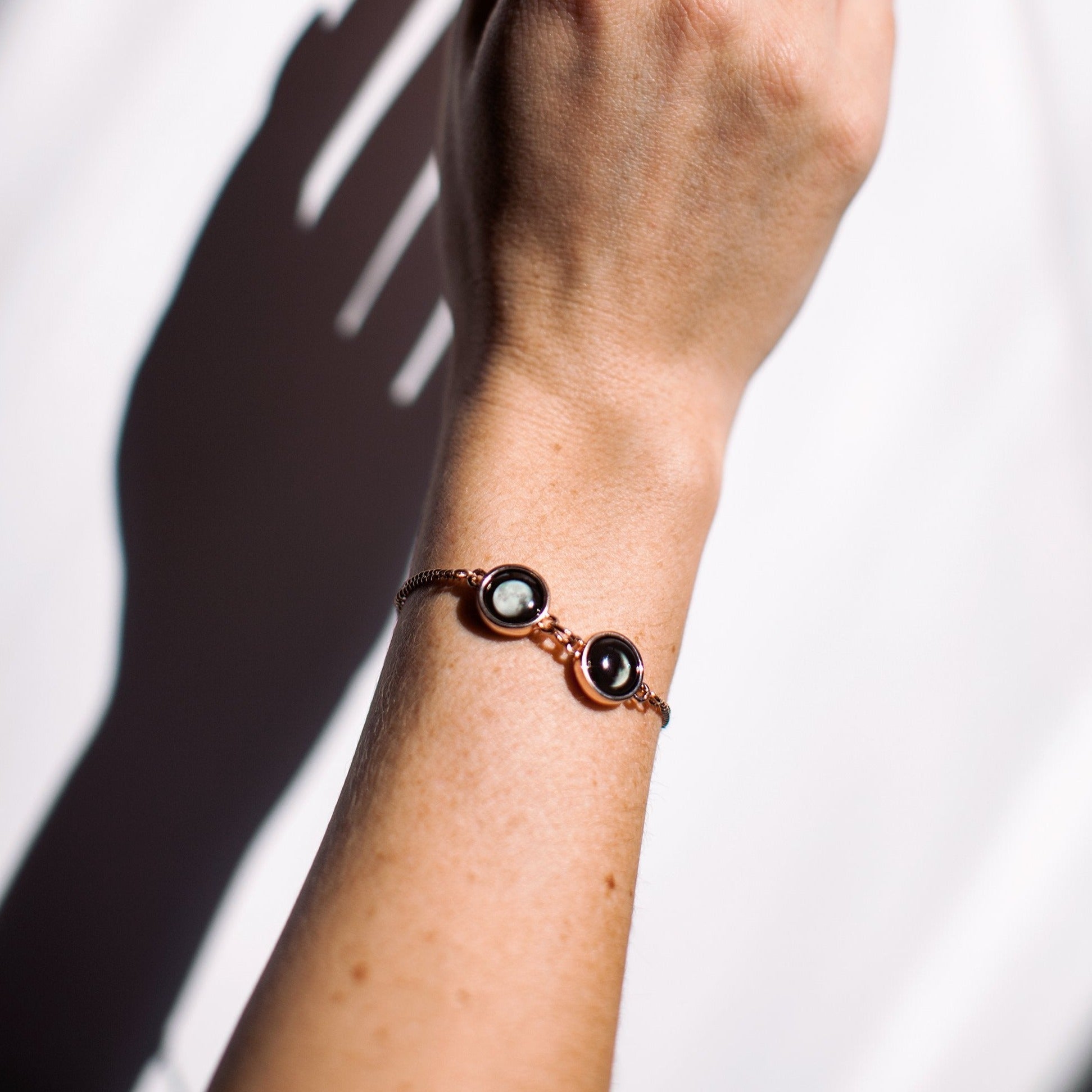 Double Moon Pallene Bracelet in Rose Gold