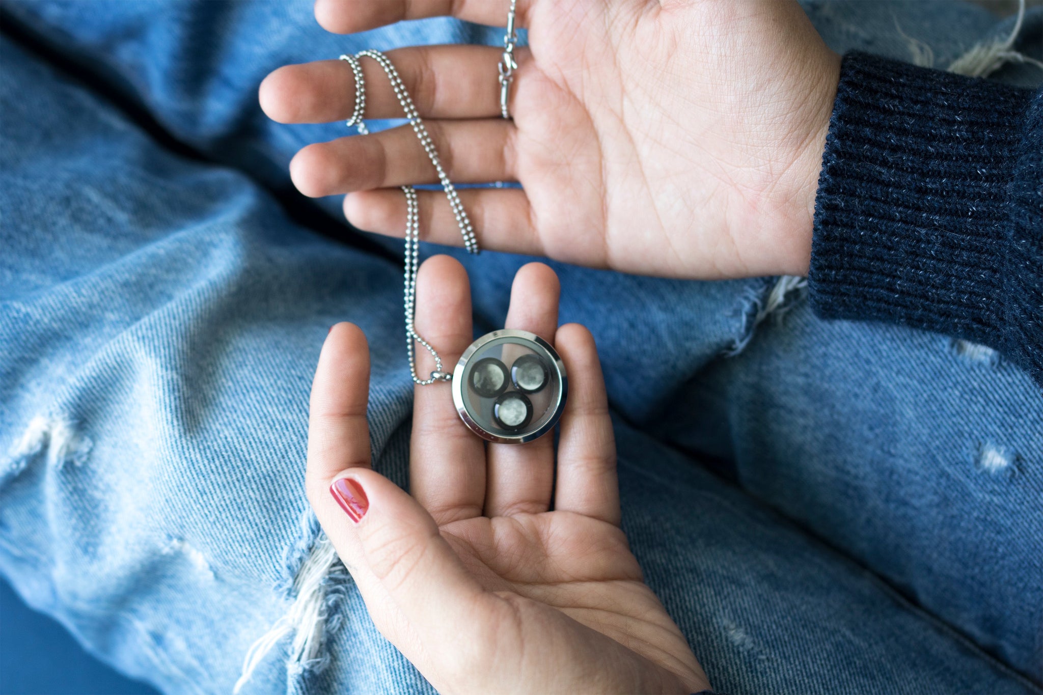 Family Locket Necklace in Stainless Steel