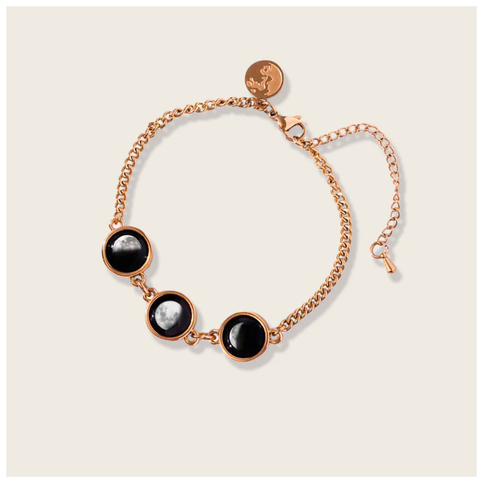 Triple Moon Pallene Bracelet in Rose Gold