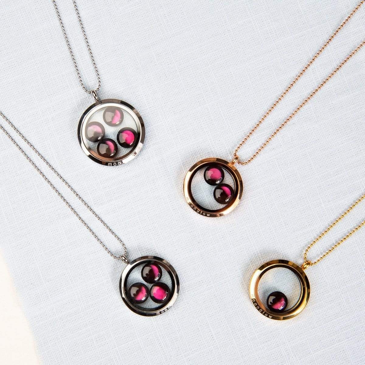 Pink Moon Family Locket Necklace