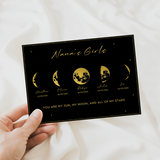 lunar reveal print - 5 moons - small