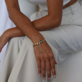 lunar curb link bracelet in gold