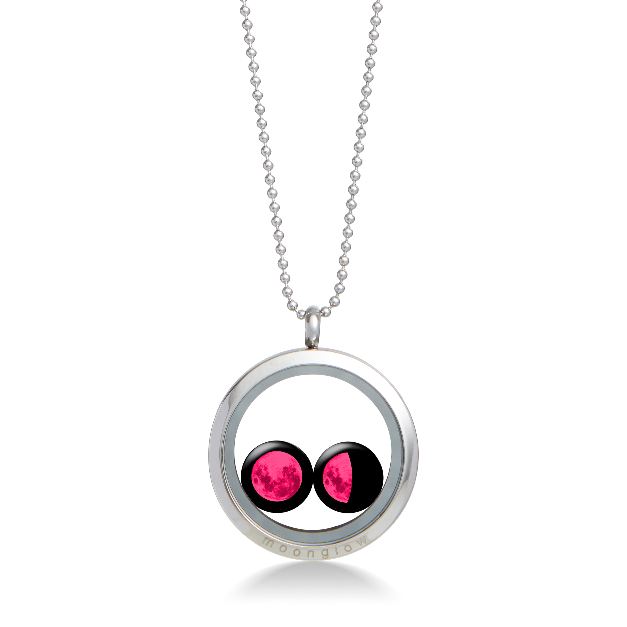 Pink Moon Lovers in the Locket Necklace