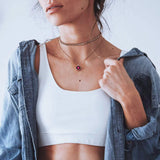 pink moon mini gold simplicity necklace