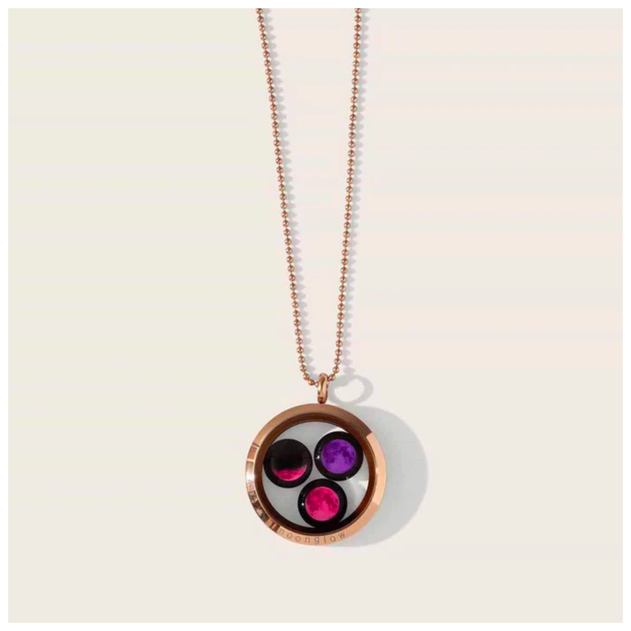 Pink Moon Family Locket in Rose Gold