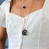 family locket necklace in stainless steel