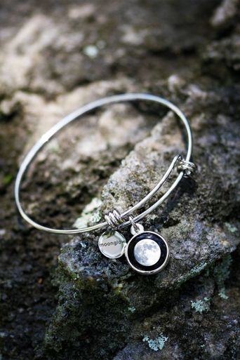 Modern Moon Bangle in Stainless Steel