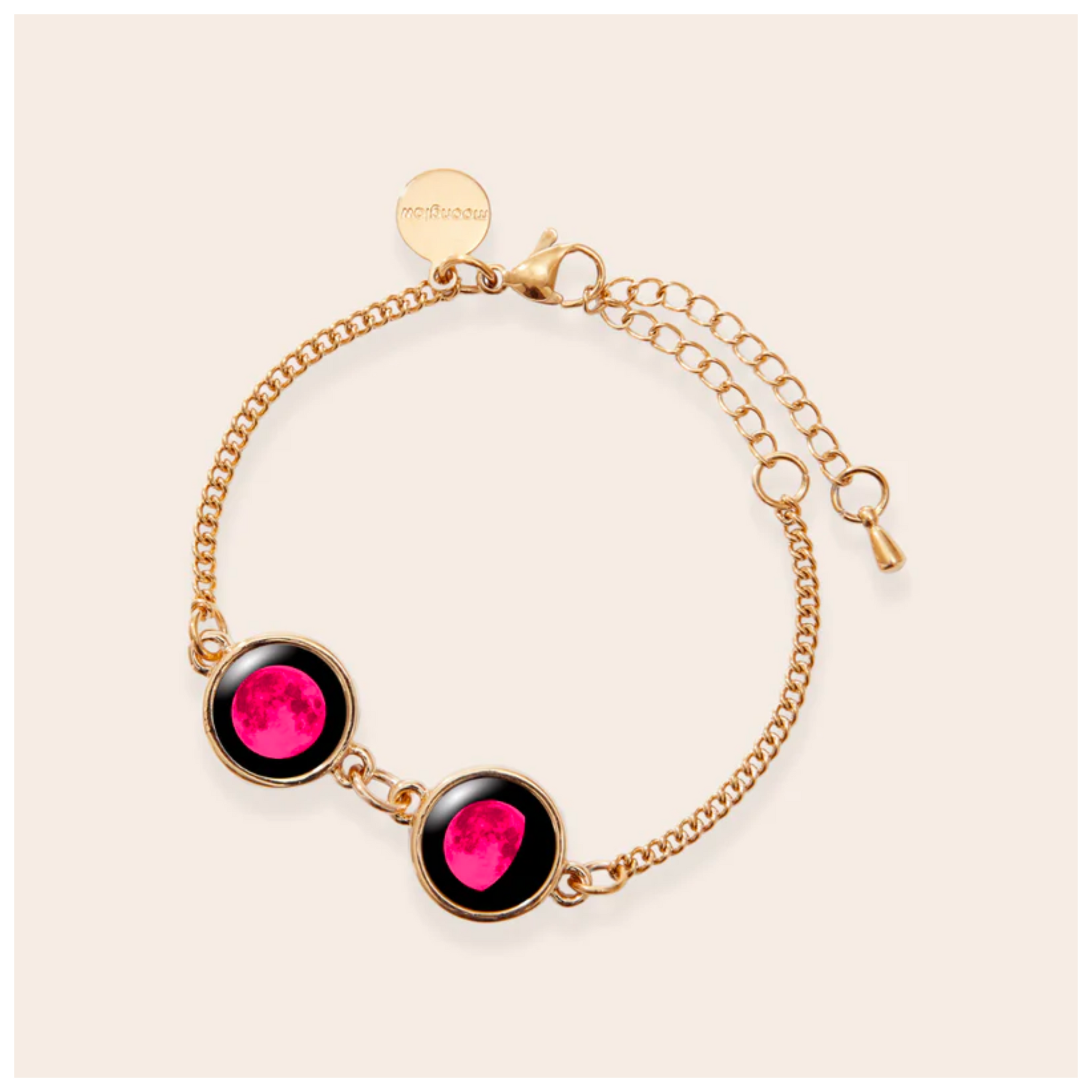 Pink Moon Double Moon Pallene Bracelet in Gold