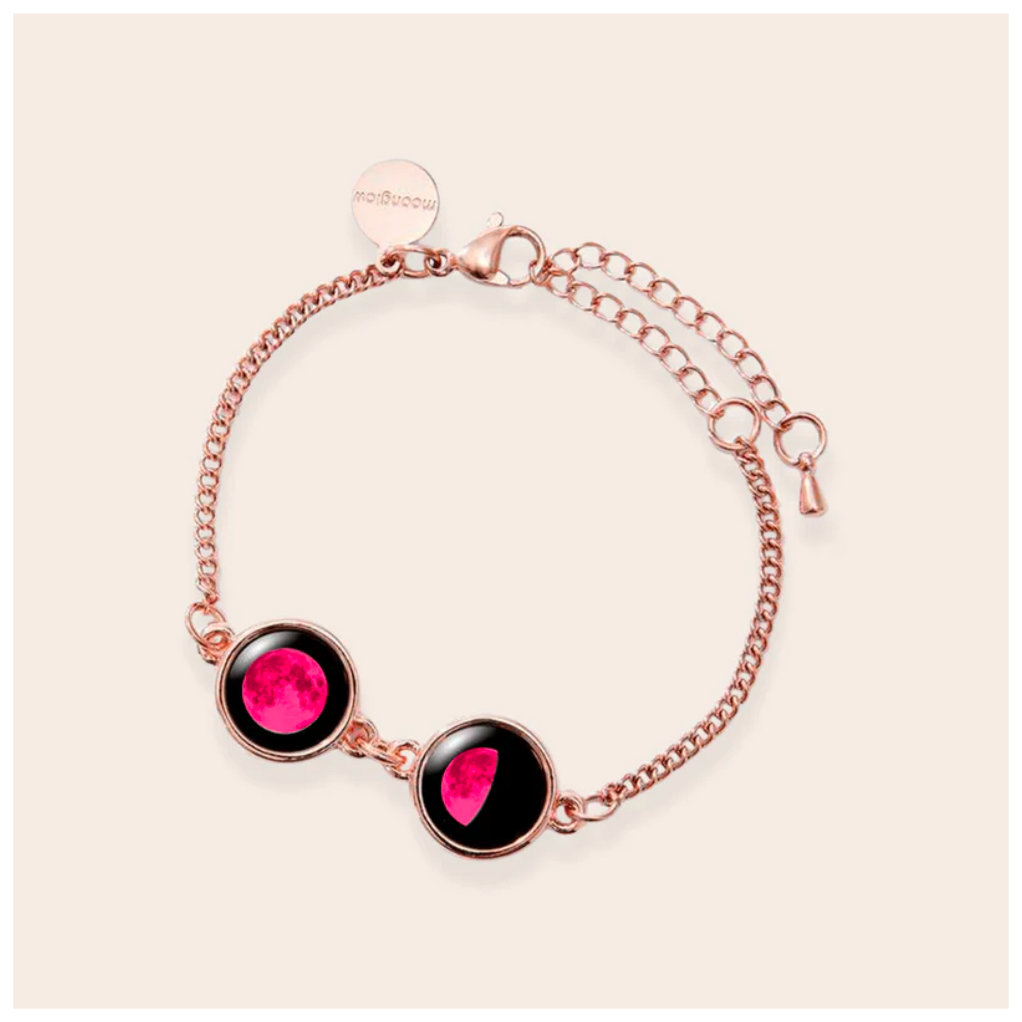 Pink Moon Double Moon Pallene Bracelet in Rose Gold