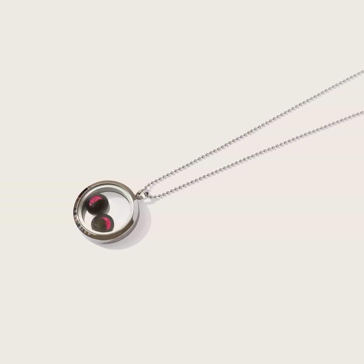 Pink Moon Lovers in the Locket Necklace