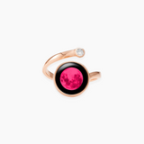 pink moon cosmic spiral ring in rose gold