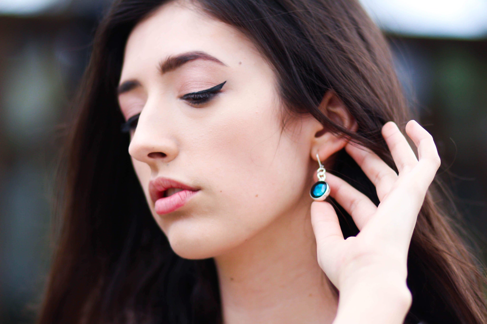 Celestial Moonrise Earrings in Rose Gold