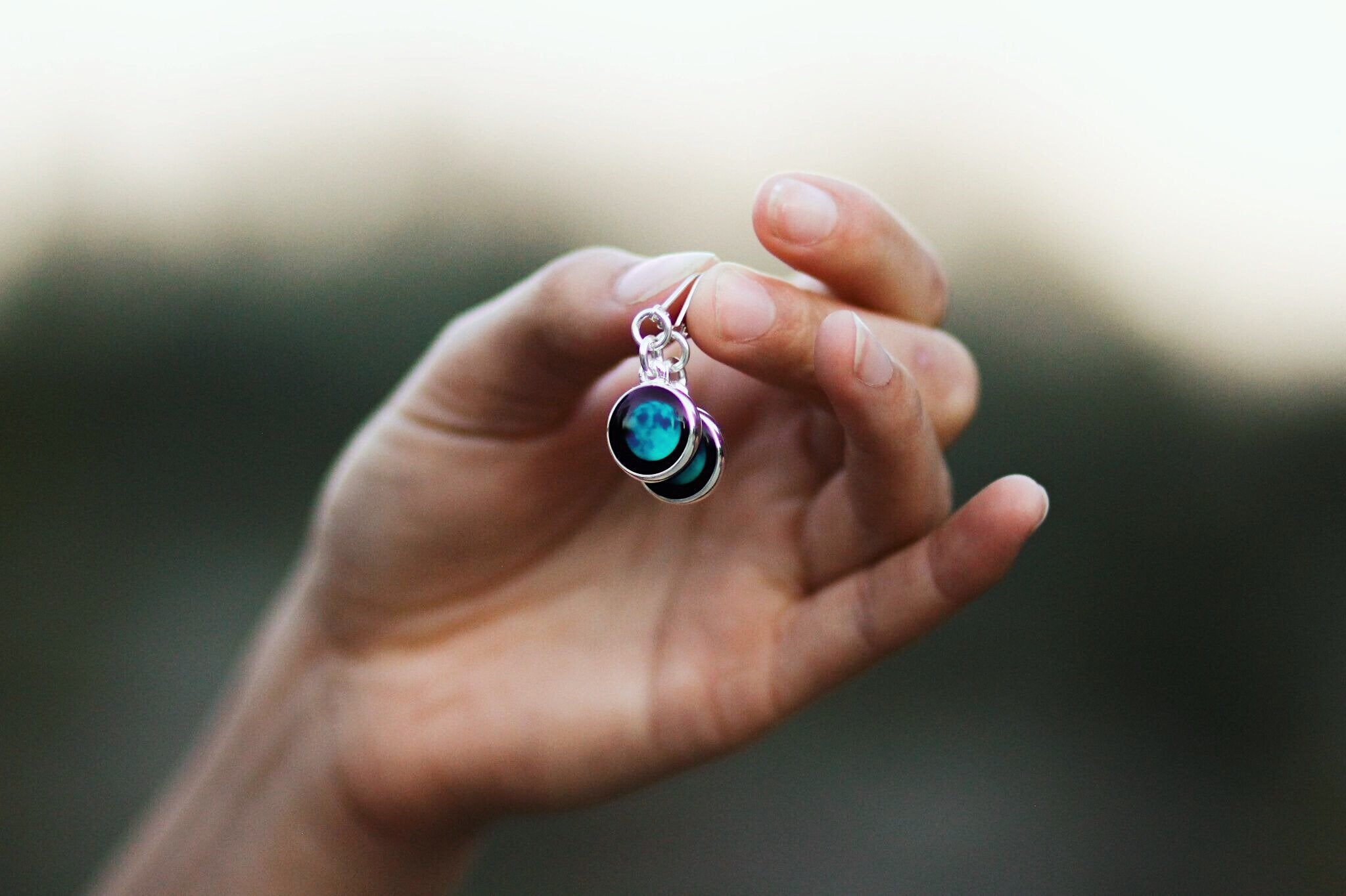 Celestial Moonrise Earrings in Rose Gold